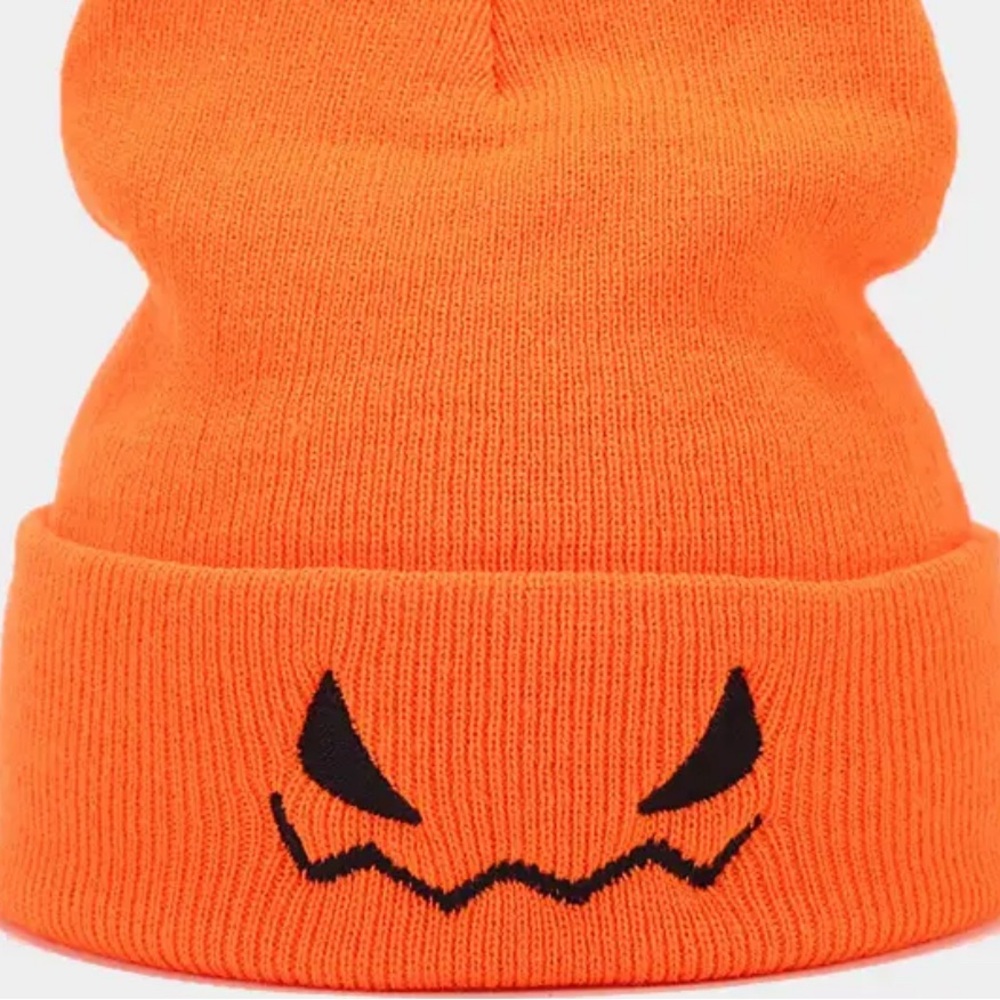 Orange Pumpkin Face Kids or adults Costume Beanie